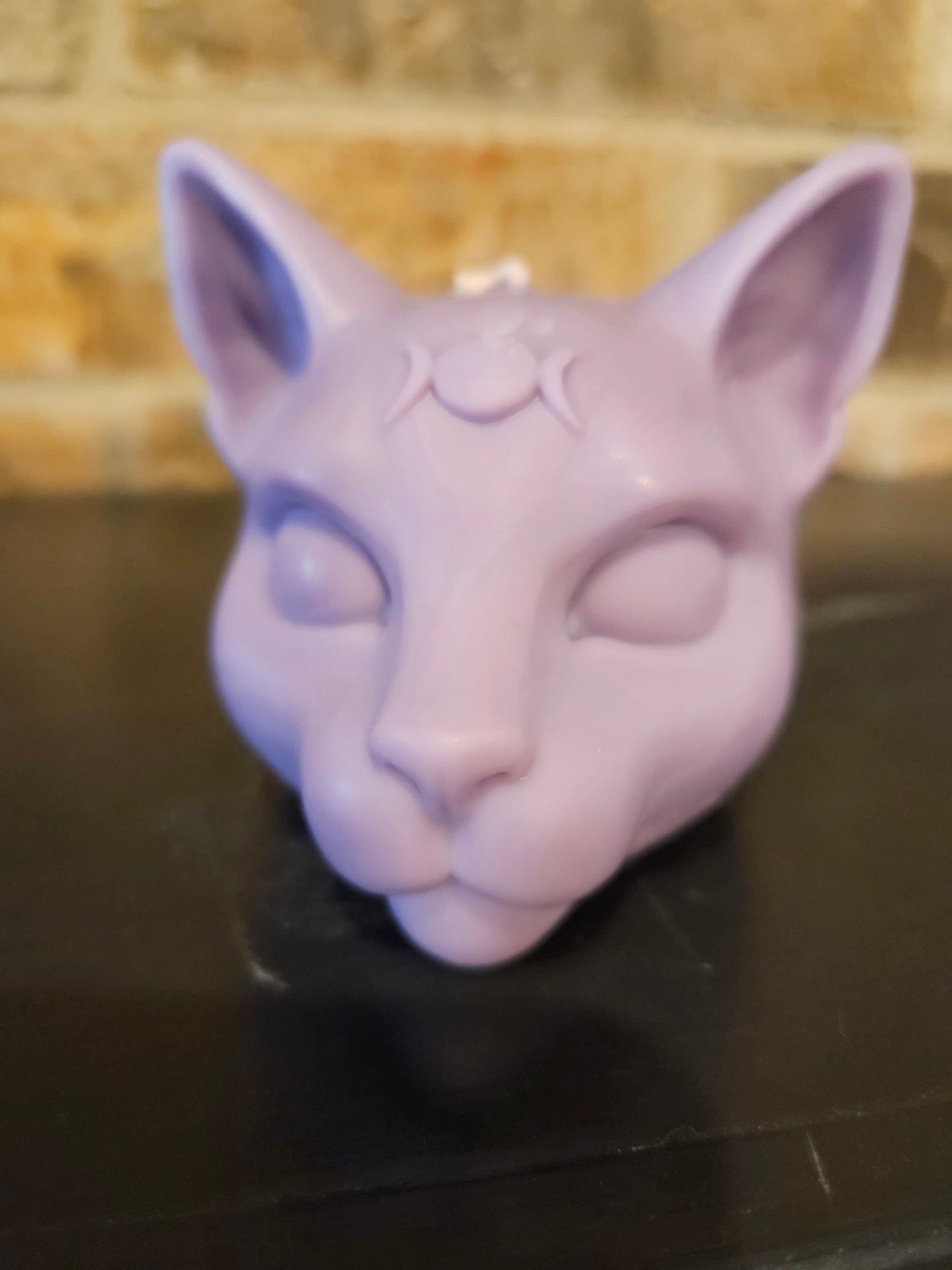 Triple Moon Cat Head Candle