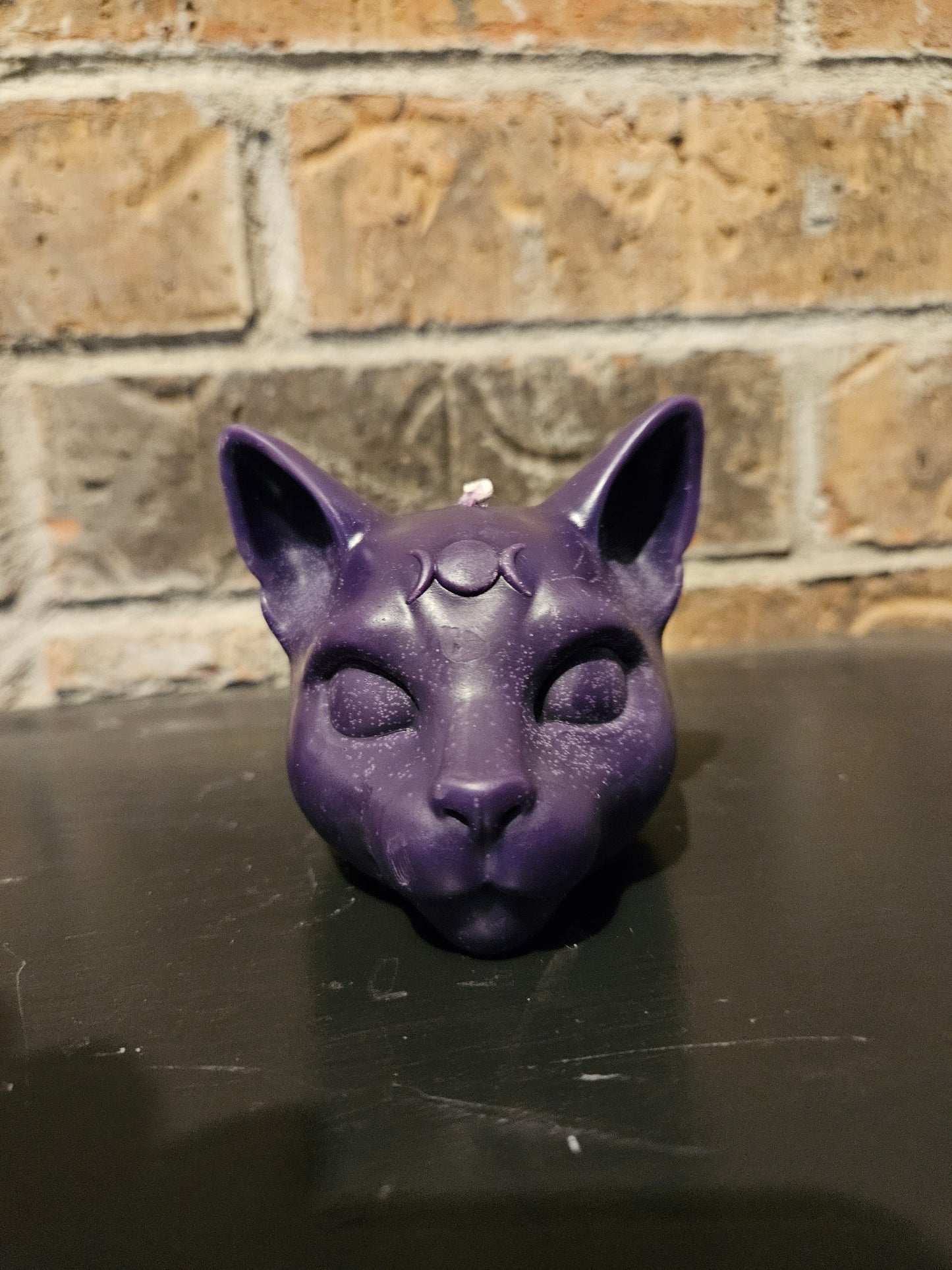 Triple Moon Cat Head Candle