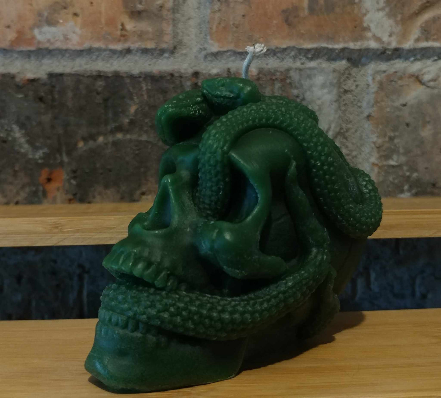 Snake Skull Candle- Green