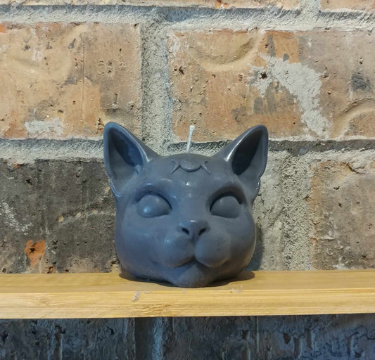 Triple Moon Cat Head Candle
