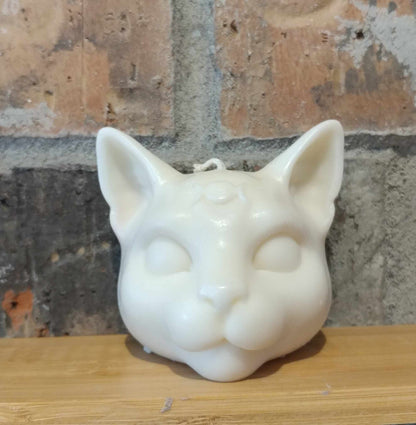 Triple Moon Cat Head Candle
