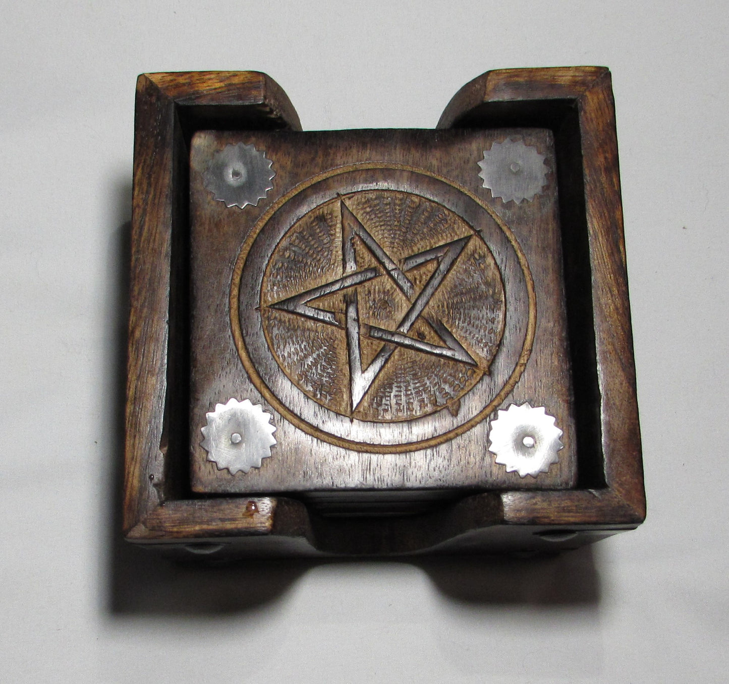 Wood Pentagram Coasters (Set of 6)